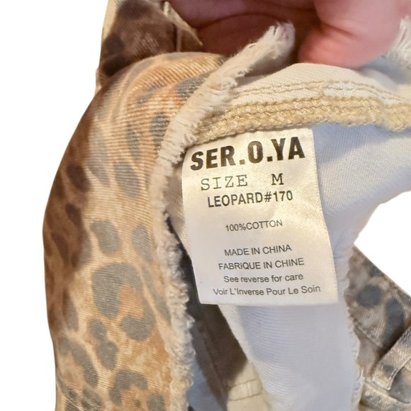 SER.O.YA Cheetah Matching Denim Jacket and Mini Skirt Size Medium - Picture 6 of 6